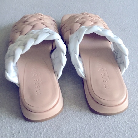 Mara Bini Bright Woven Italian Lather Sandals Size 37.5 - Picture 5 of 8